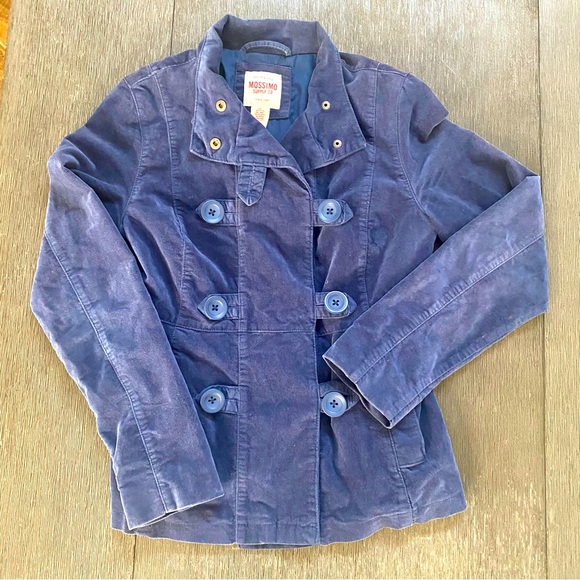 Mossimo supply co. Y2K 90’s blue velour vintage style jacket size M - Picture 1 of 4